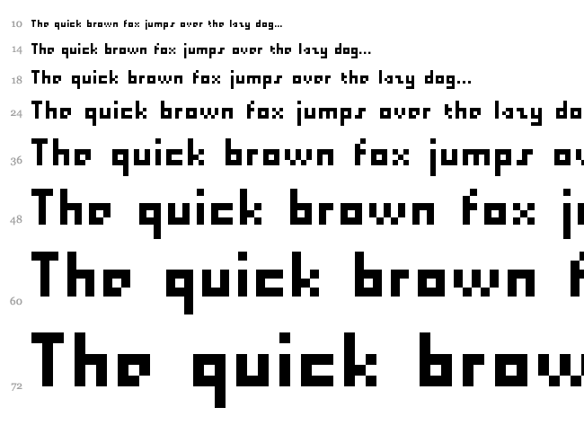Pixel Millennium font waterfall